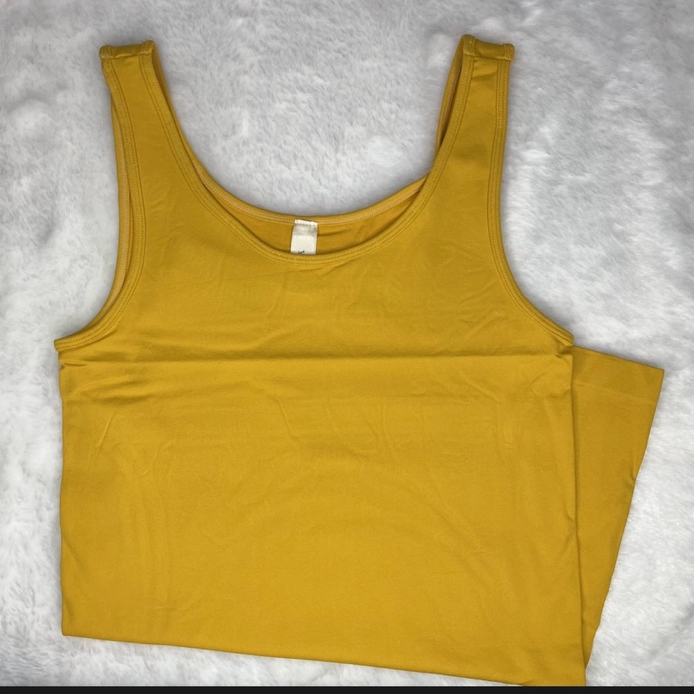 Yahada Yellow Musturd  Fitted Sleeveless Tank Top